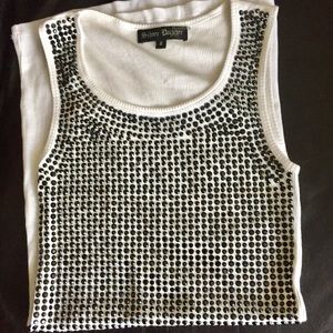 Stunning Silver Dagger White Studded Dress Small NWOT.